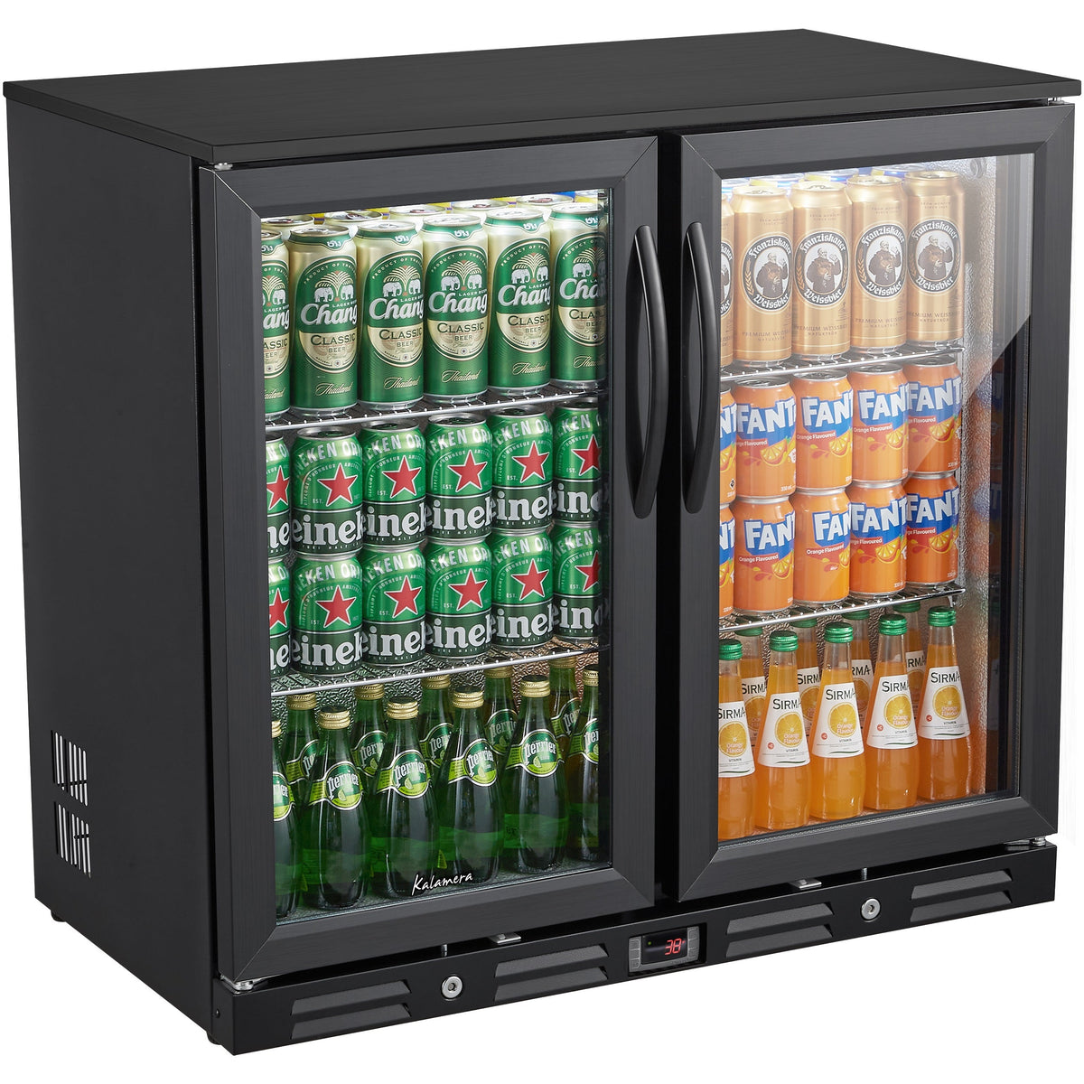 Kalamera two-door 7.3cu.ft back bar undercounter commercial beverage cooler