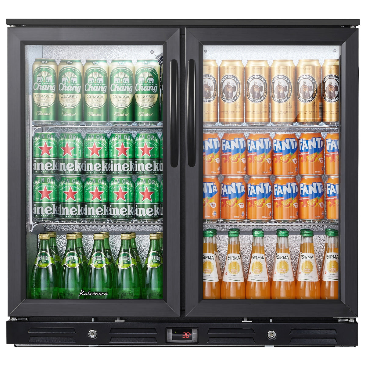 Kalamera two-door 7.3cu.ft back bar undercounter commercial beverage cooler