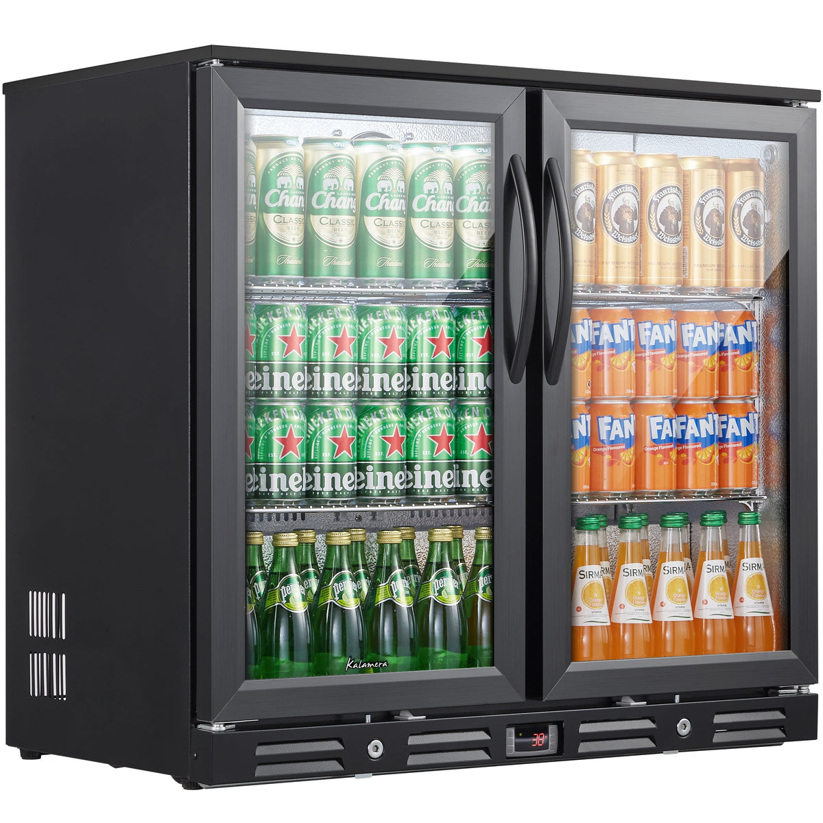 Kalamera two-door 7.3cu.ft back bar undercounter commercial beverage cooler