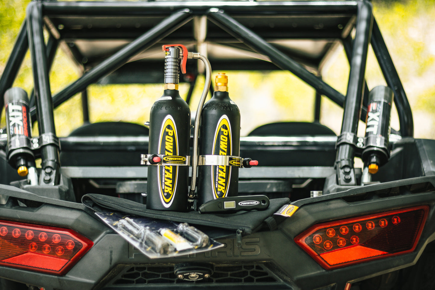 Double Barrel Bracket Power Shot™ Trigger - SXS Two Bottle CO2 Air Up System Power Tank