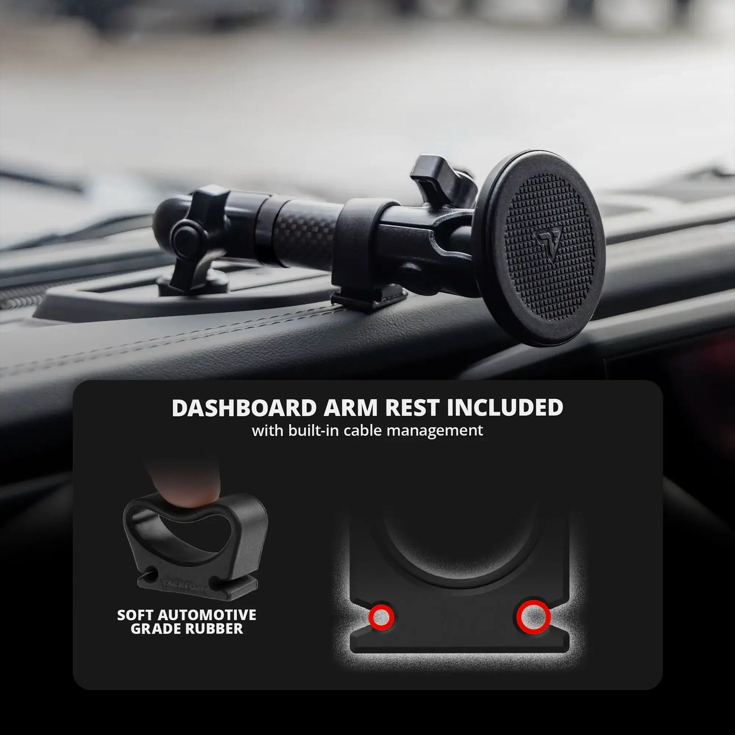 2024+ Jeep Wrangler JL & Gladiator (Not Compatible With 4xe) Tackform Slim Track Dash Bracket With Qi2.2/MagSafe Charging & Cooling Phone Mount | Driver Side