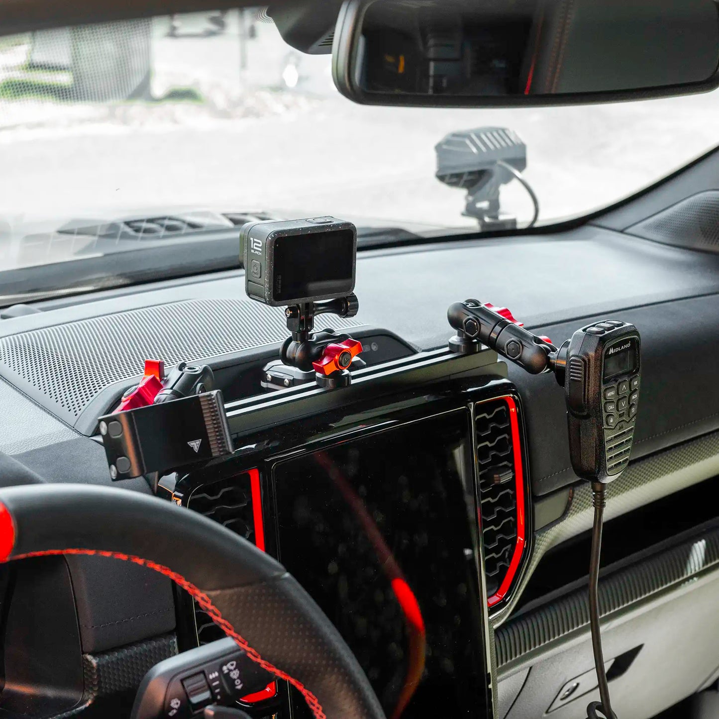 2024+ Ford Ranger Tackform Slim Track Dash Bracket With MagSafe Charging Phone Mount