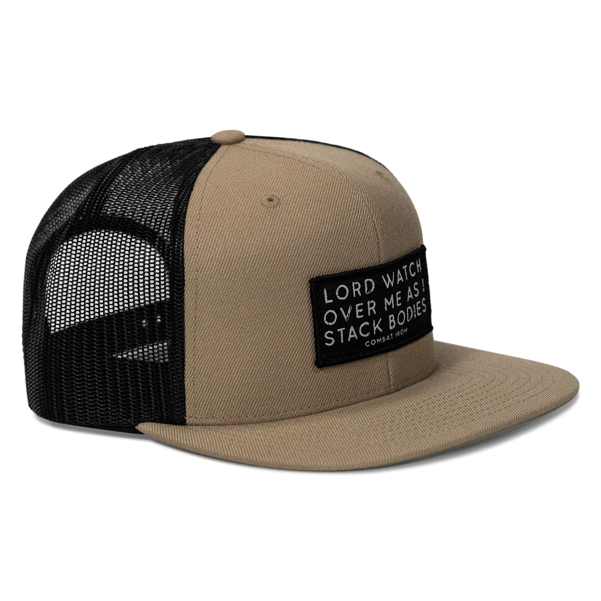Lord Watch Over Me As I Stack Bodies Patch Flatbill SnapBack Hat