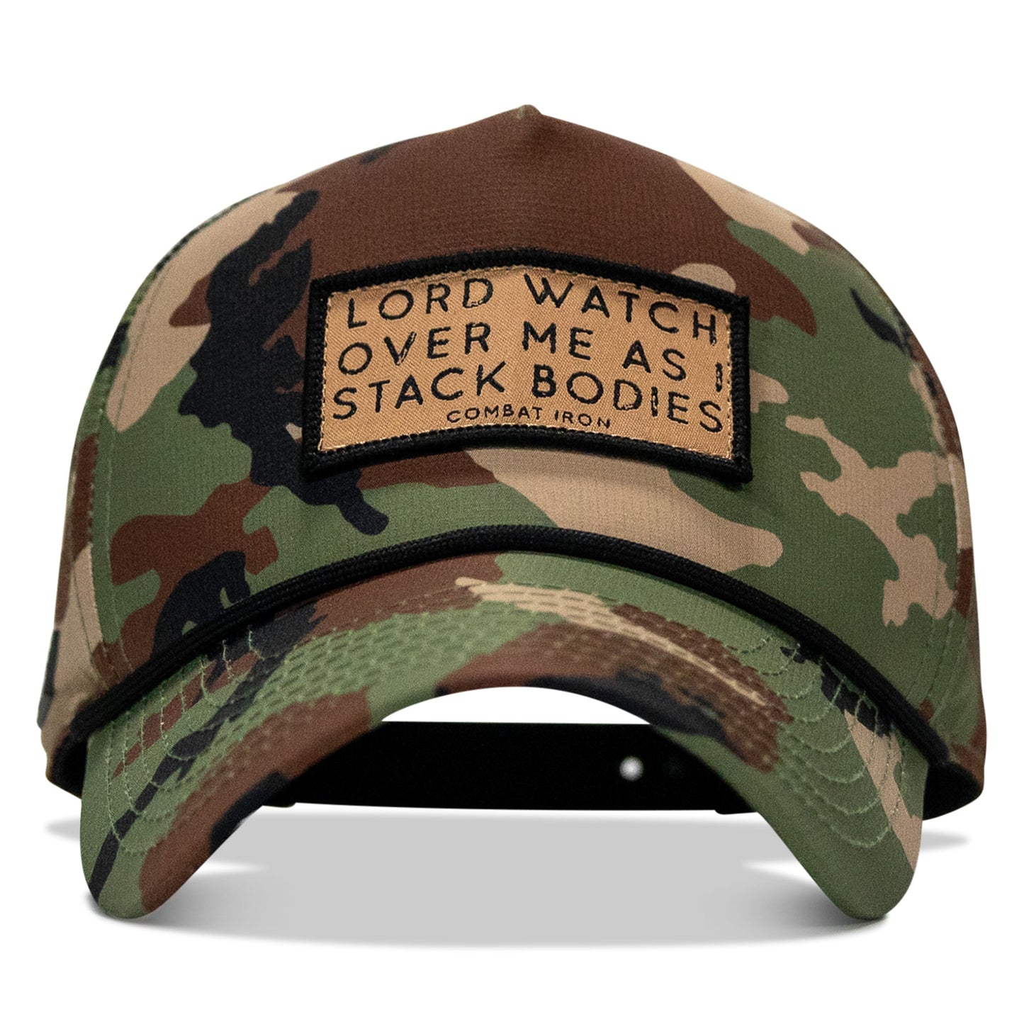 Lord Watch Over Me As I Stack Bodies (Tan) Patch Waterproof Weekender Snapback