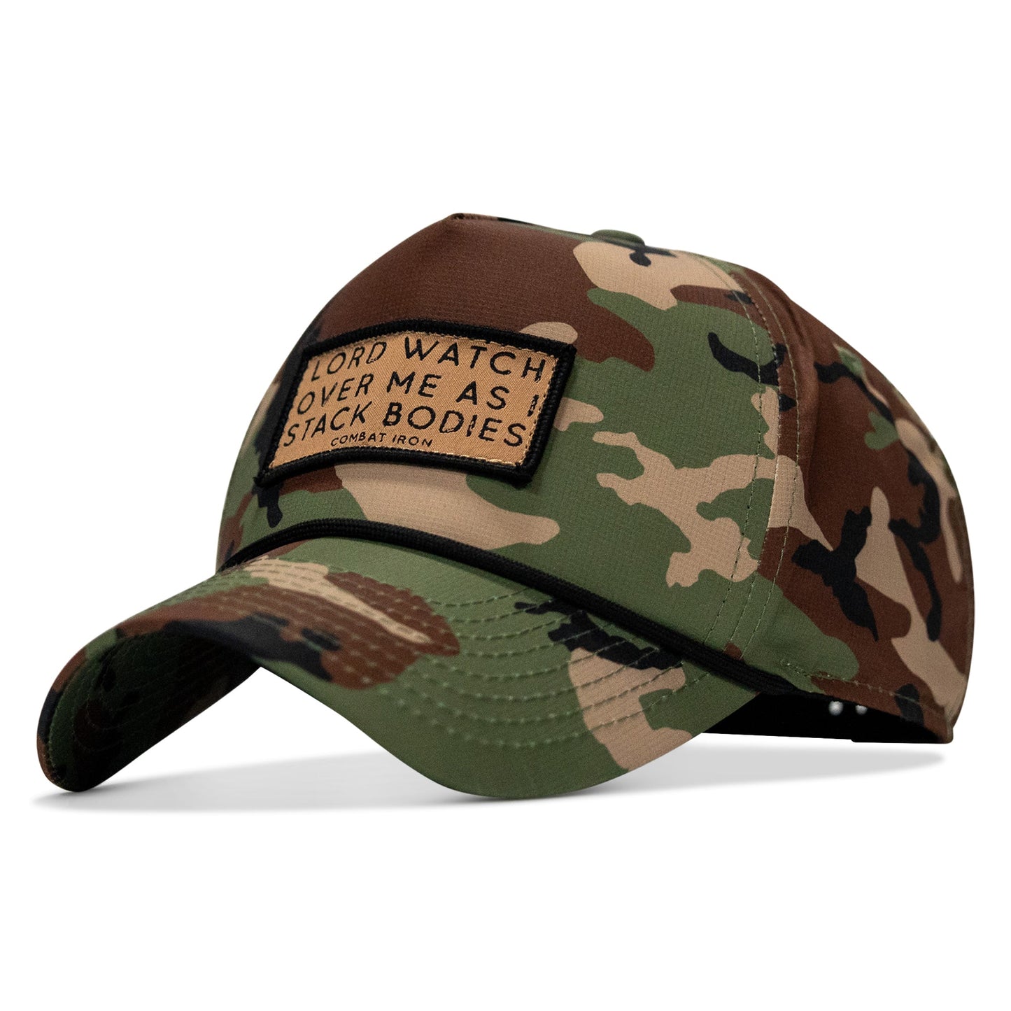 Lord Watch Over Me As I Stack Bodies (Tan) Patch Waterproof Weekender Snapback