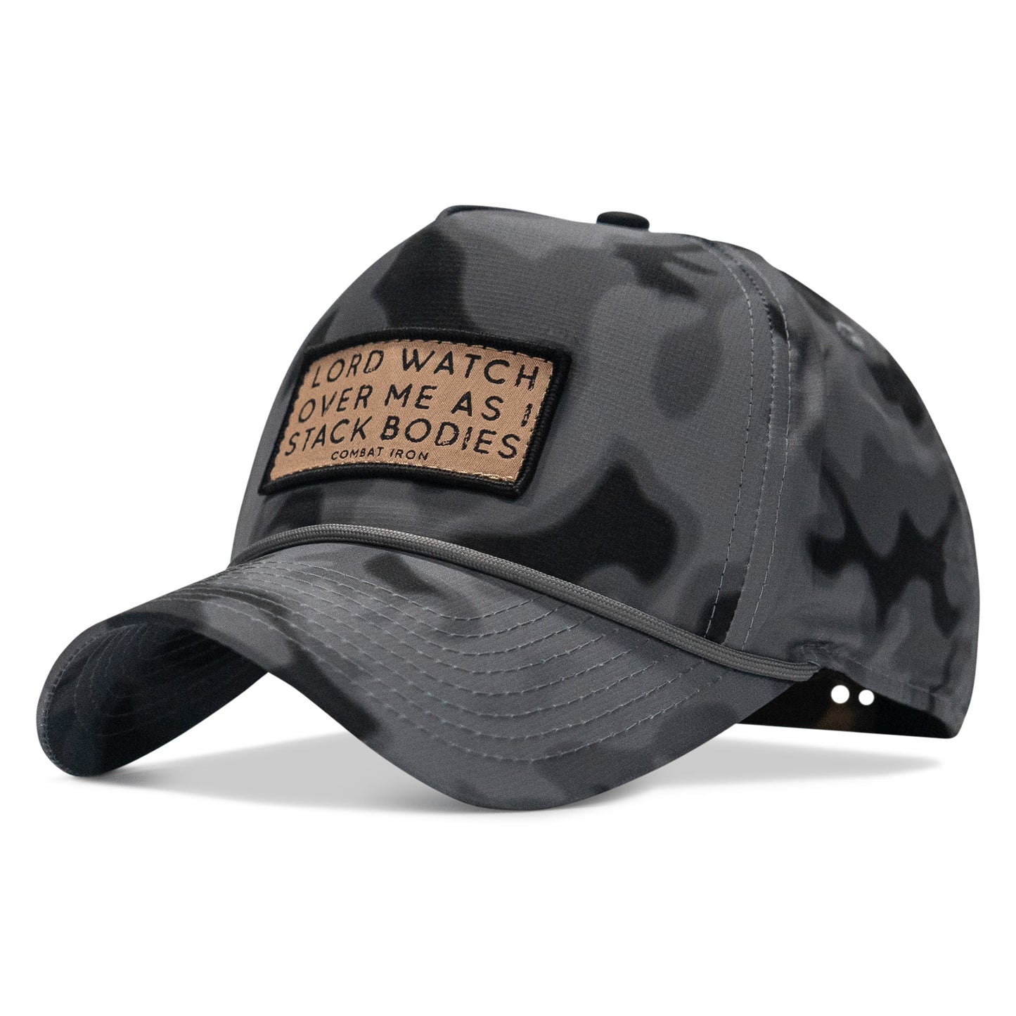 Lord Watch Over Me As I Stack Bodies (Tan) Patch Waterproof Weekender Snapback
