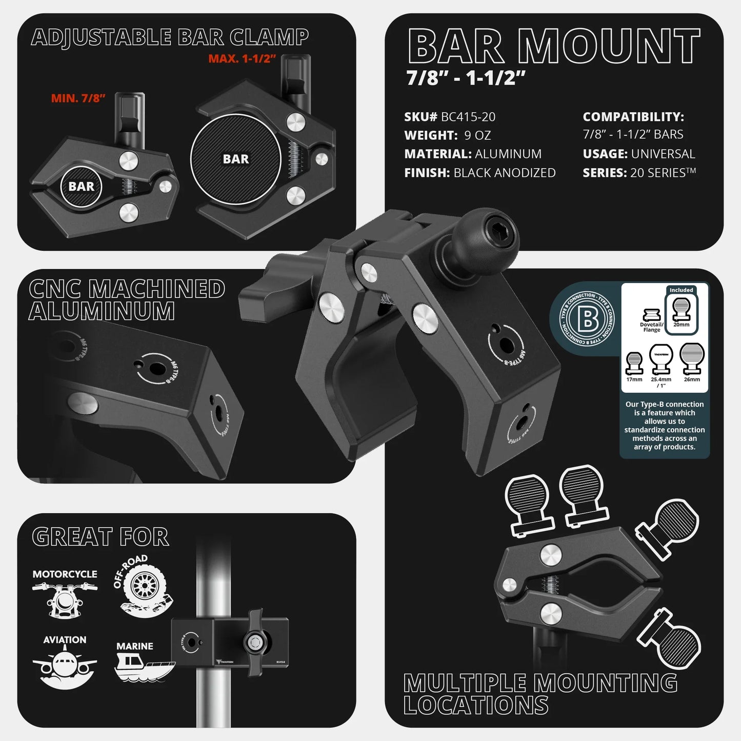 2024+ Toyota Tacoma & 2025+ Toyota 4Runner Passenger Side Grab Handle Mount with Universal Phone Cradle