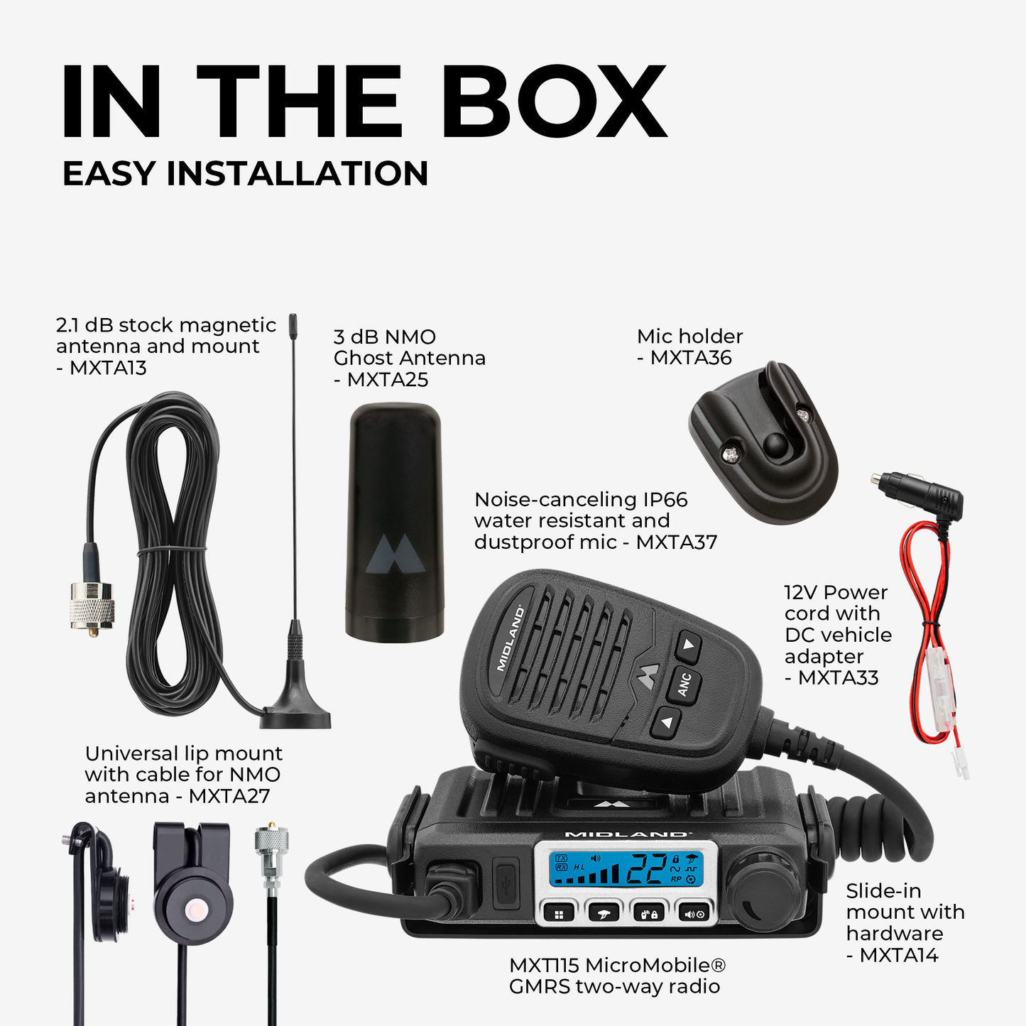 MXT115VP3 15W MicroMobile GMRS Two-Way Radio Bundle