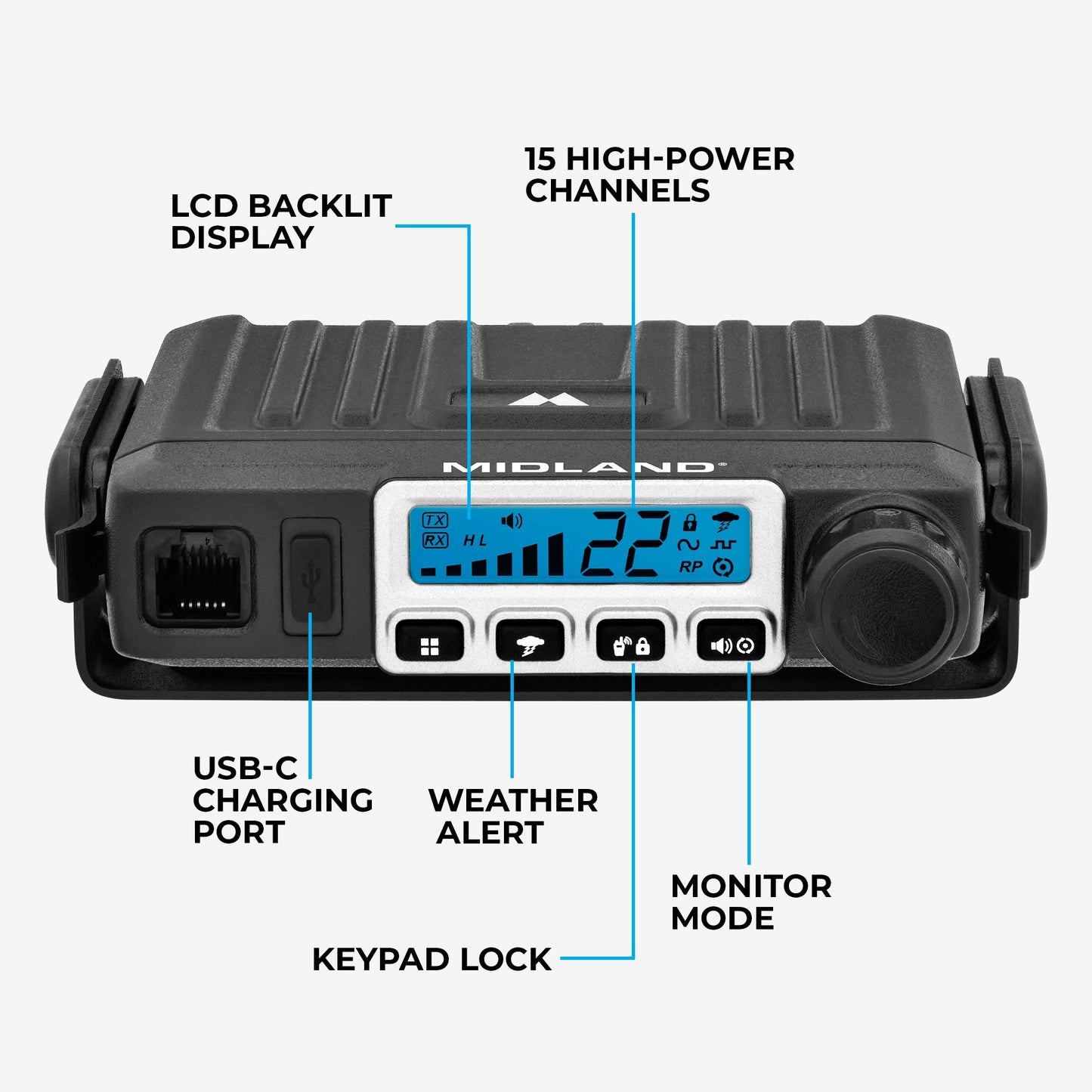MXT115SPVP 15W MicroMobile GMRS Two-Way Radio | Speaker Bundle
