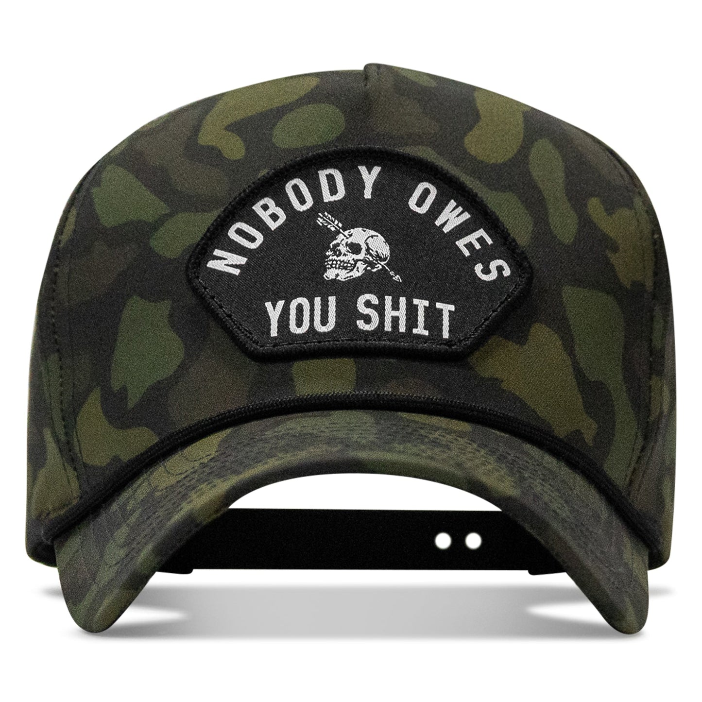 Nobody Owes You Shit Arched Patch 5 Pannel Rope Snapback