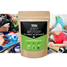 WASH&WHIPS Pit Stop Glass Cleaner / All Surface Cleaner Refill Tablets (Makes 5 Gallons)