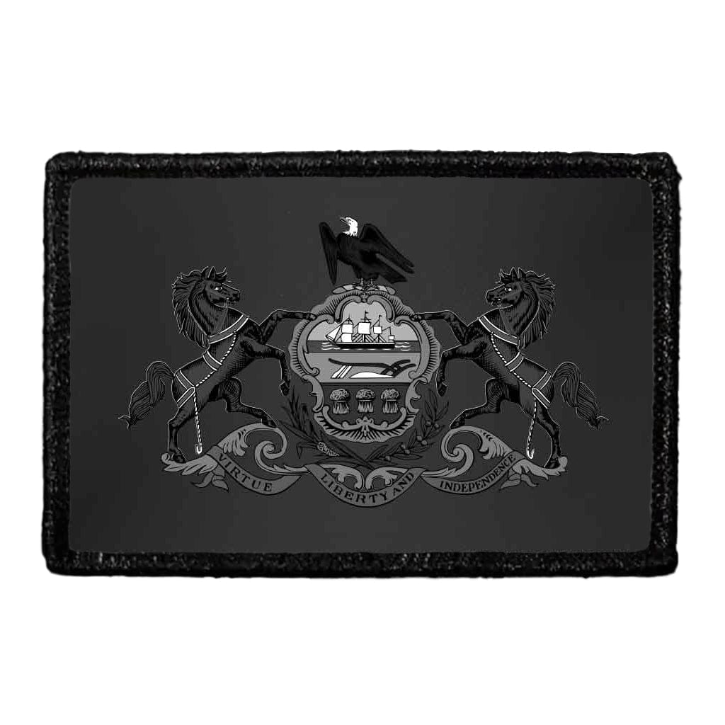 Pennsylvania State Flag - Black and White - Removable Patch