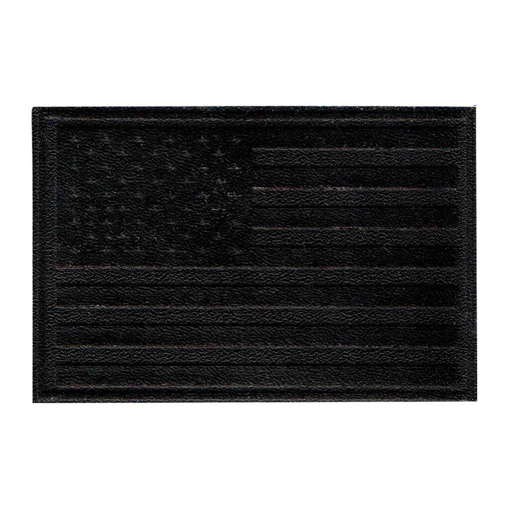 American Flag - Black Leather - Removable Patch
