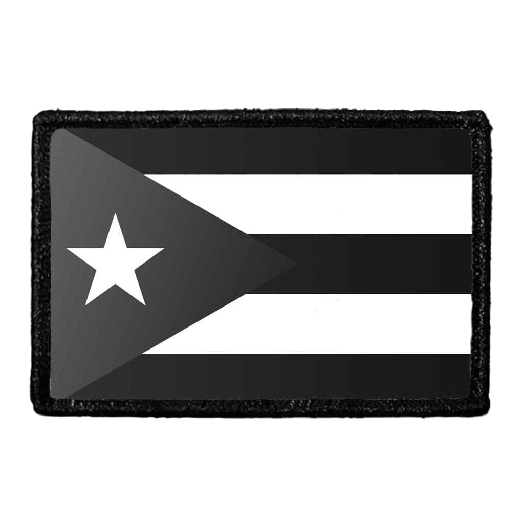 Cuba Flag - Black and White - Removable Patch