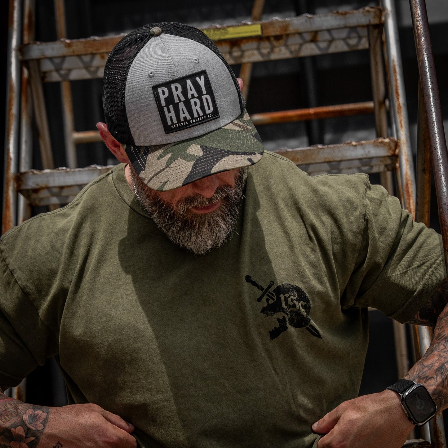 Pray Hard Patch Original Ripstop Snapback Hat