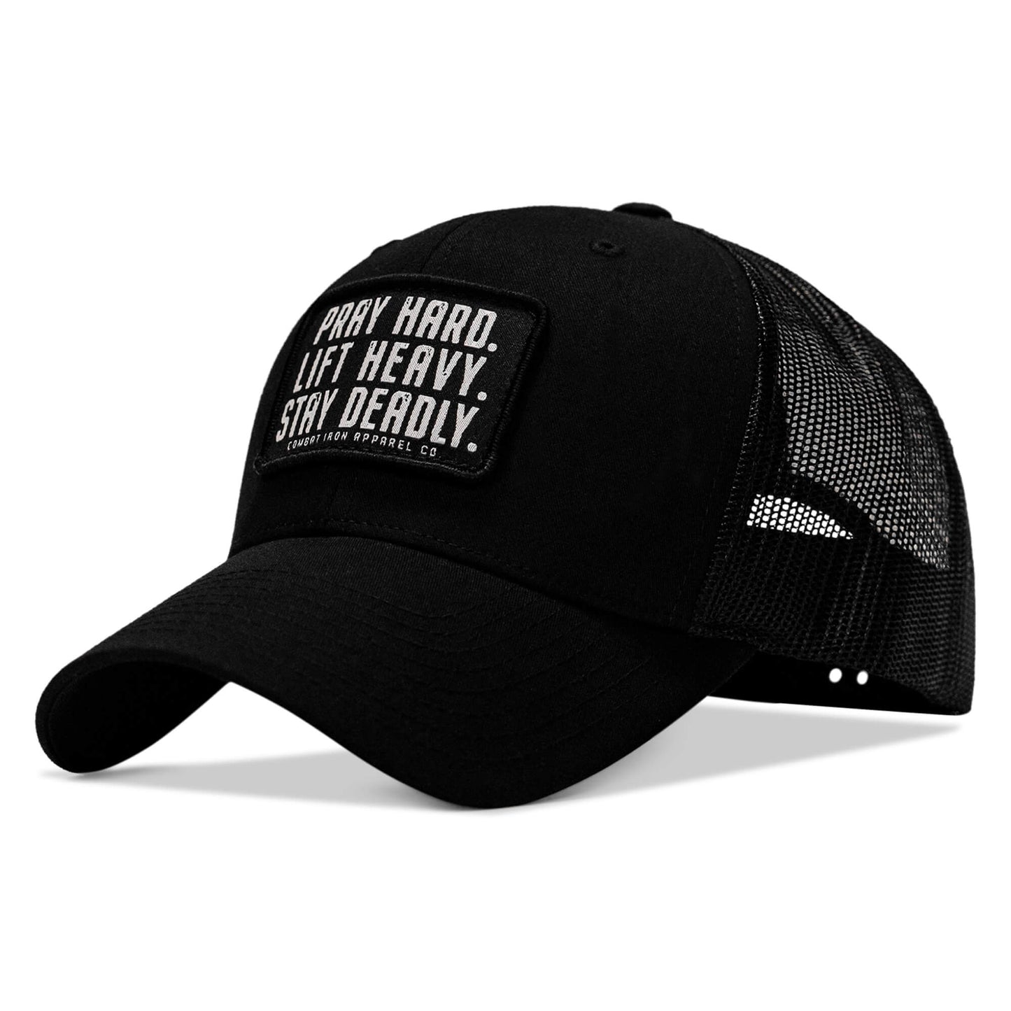 Pray Hard. Lift Heavy. Stay Deadly. Patch Snapback