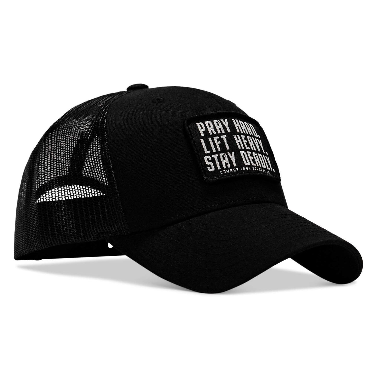 Pray Hard. Lift Heavy. Stay Deadly. Patch Snapback