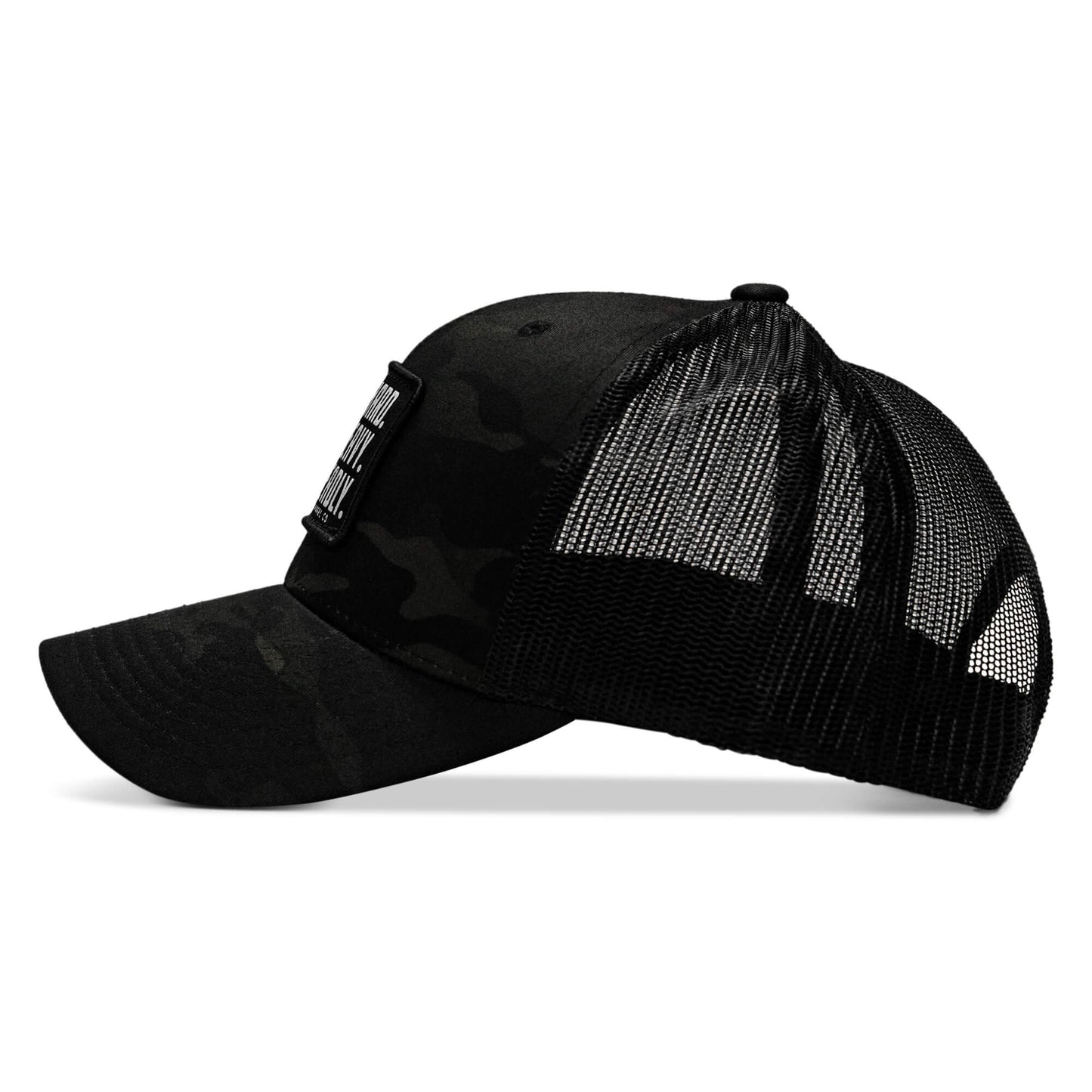 Pray Hard. Lift Heavy. Stay Deadly. Patch Snapback