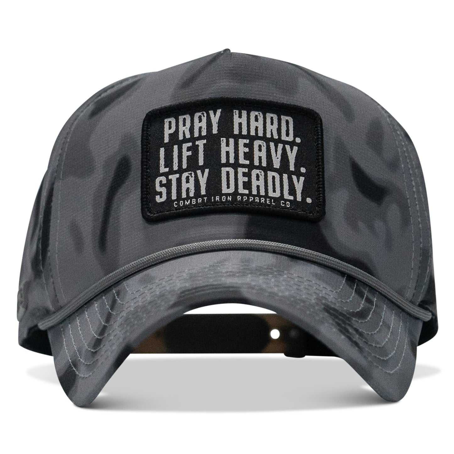 Pray Hard. Lift Heavy. Stay Deadly. Patch Waterproof Weekender Snapback