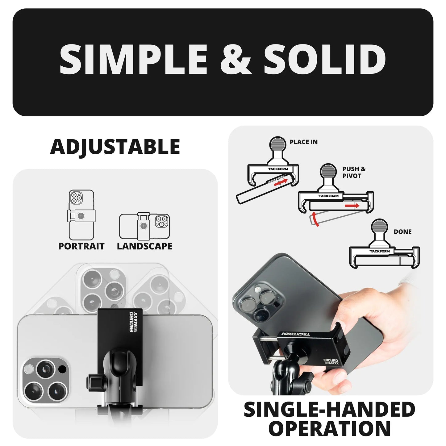 2010-2024 Toyota 4Runner Tackform Assault Track Picatinny Dash Bracket With 20LITE Phone & CB Mic Holder
