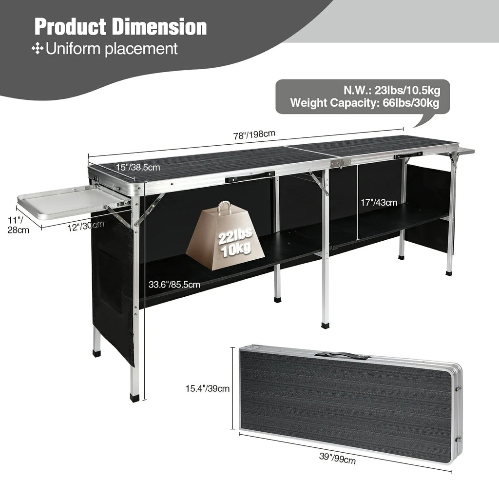 Portable Bar Table for Events  with Double Layer