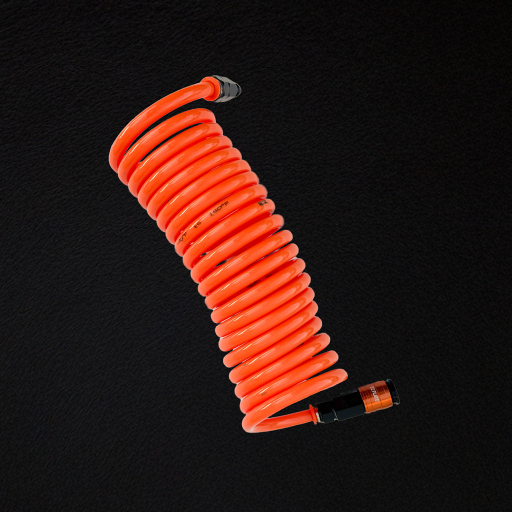 EZ FLATE 10' Recoil Extension, durable air connection accessory for expanded reach and hassle-free storage.