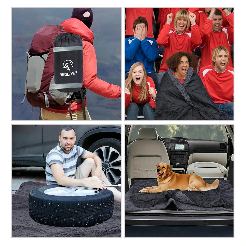 Waterproof Stadium Blanket with Sherpa Lining
