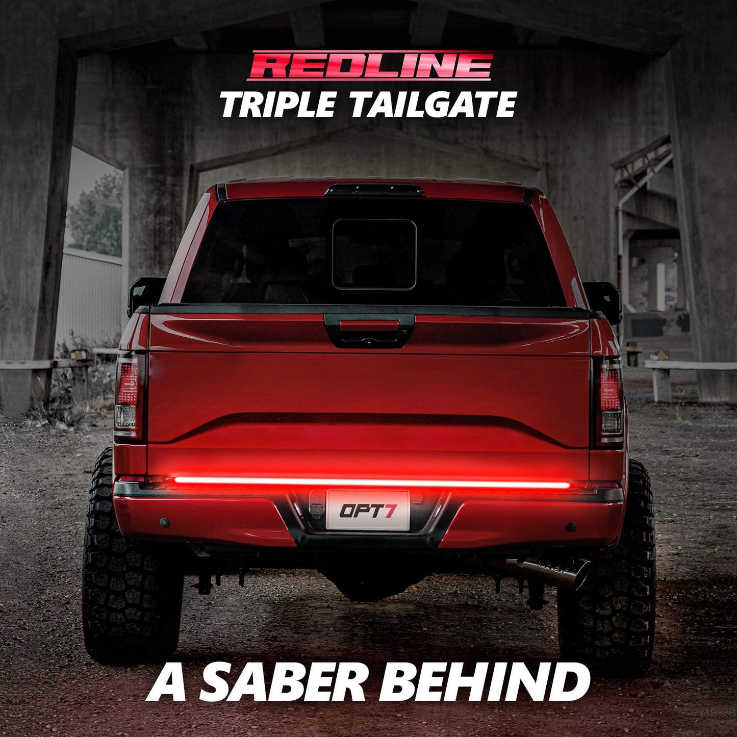 OPT7 Redline Triple Tailgate Light Bar 60" Bundle for Chevy Silverado-GMC Sierra 1500 19-21