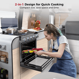 Camplux RV Stove Gas Range Oven w/ 3 Burners Cooktop 21 Inches CLASSIC