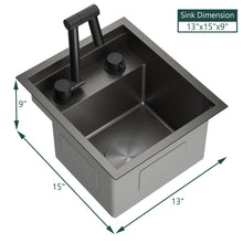 Load image into Gallery viewer, TORVA 13 X 15 Inch Undermount Sink With Built-In Foldable Faucet