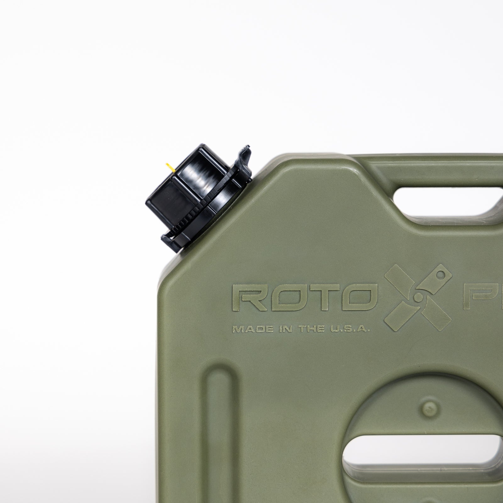 RotopaX 1.75 Gallon Water Green container mounted securely, demonstrating compatibility with various mounts.