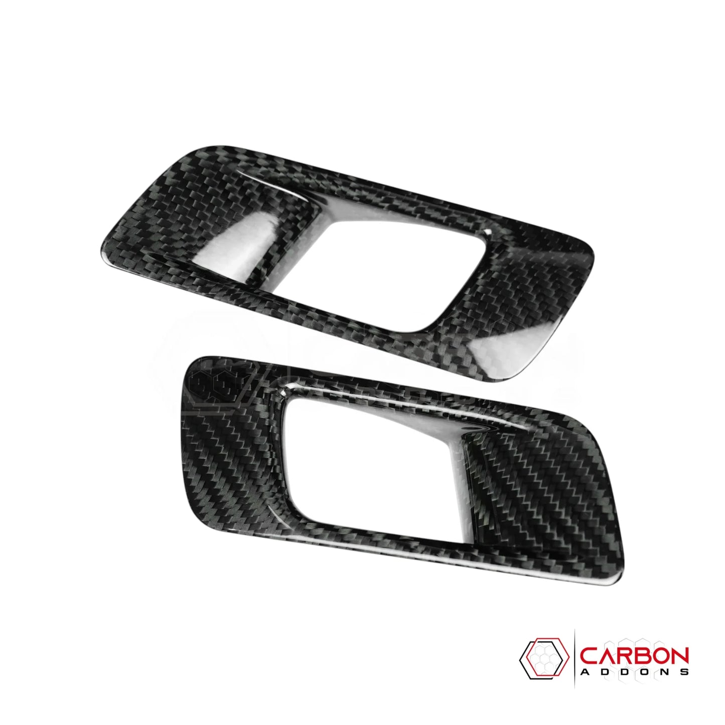 Real Carbon Fiber Interior Door Handle Chrome Delete Covers for 2015-2023 Ford Mustang