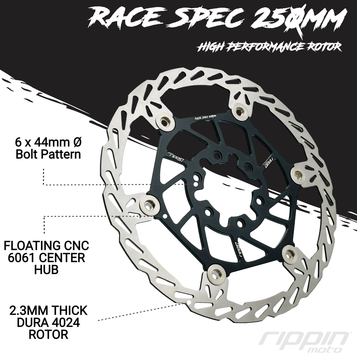 Rippin Moto Race Spec 250mm Front Brake Rotor Kit