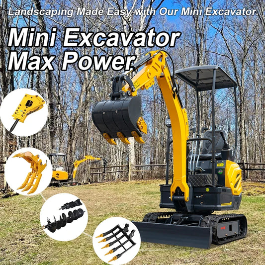 1 Ton Mini Excavator with Custom Color Options