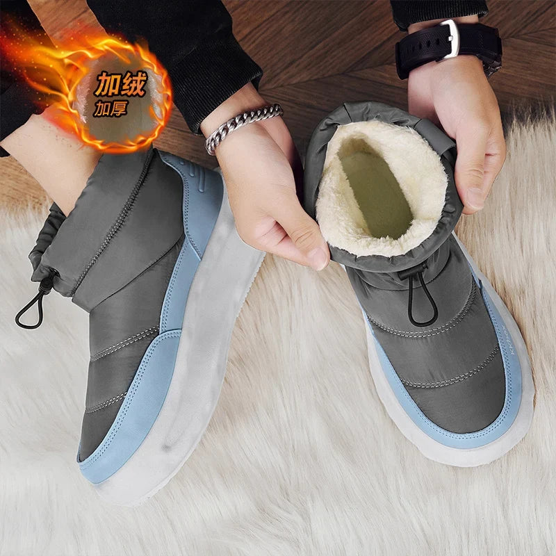 Mens Winter Velvet Ankle Boots – Warm Stylish Winter Shoes