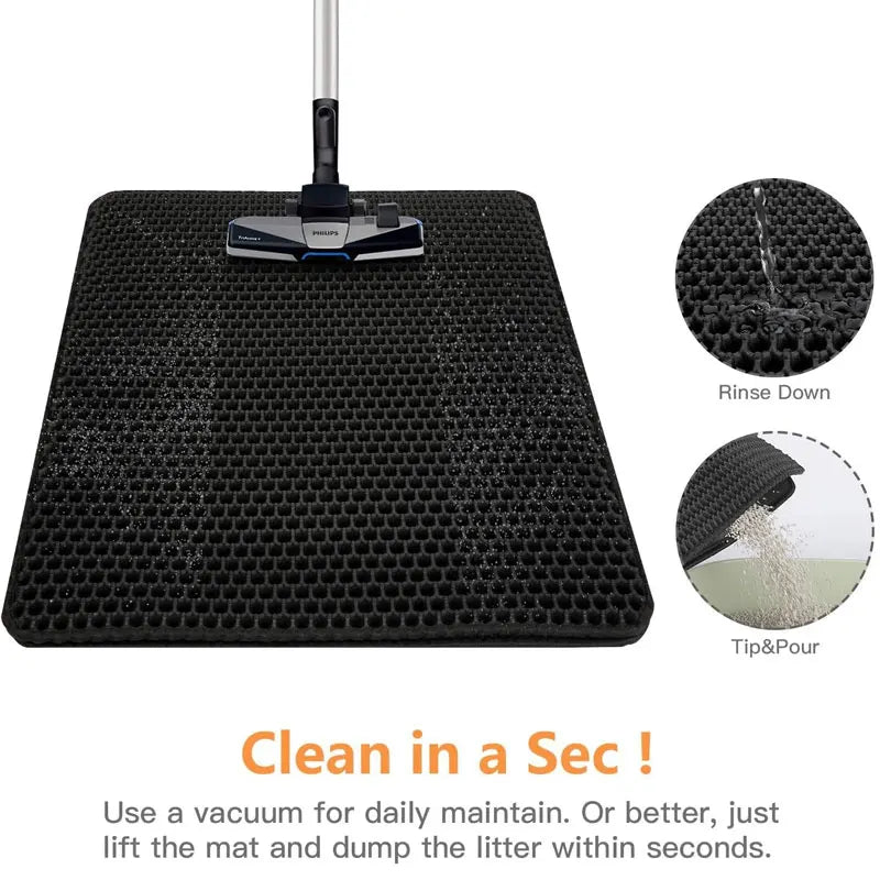 Cat Litter Mat – Double Layer Waterproof Trapping Mat, Non-Slip, Easy to Clean