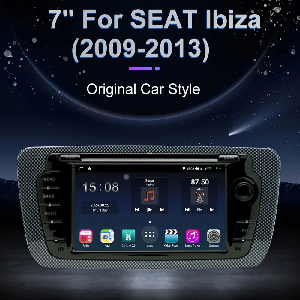 7" Touchscreen Car Stereo Head Unit For Seat Ibiza 6j 2009 - 2013 Multimedia Player GPS Navigation Carplay Android Auto Radio