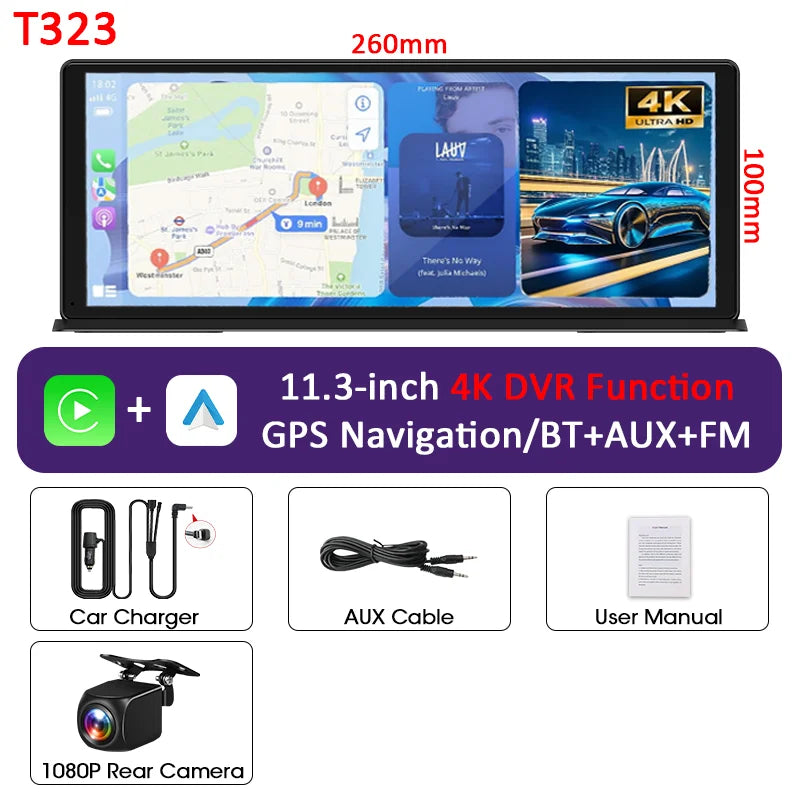 Vtopek Carplay Screen for Car, 11.3" HD Portable