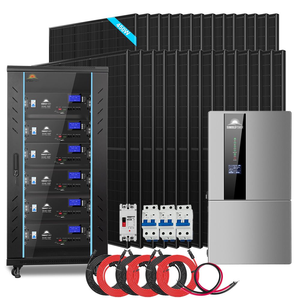 Hybrid Solar Kit 11.4KW 48V Split Phase 30.72KWH Lithium Battery 28 X 450 Watt Solar Panel SGH-11N3E