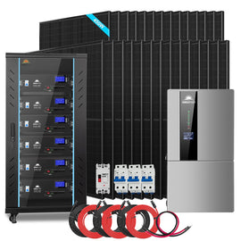 Hybrid Solar Kit 11.4KW 48V Split Phase 30.72KWH Lithium Battery 28 X 450 Watt Solar Panel SGH-11N3E