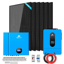 Load image into Gallery viewer, Off-Grid Solar Kit 6500W 48VDC 120/240VAC 5.12KWH/10.24KWH PowerWall Lithium Battery 6 X 370 Watts Solar Panels SGM-655M/ SGM-6510M