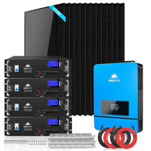 Load image into Gallery viewer, Off-Grid Solar Kit 8000W 48VDC 120V/240V LifePo4 10.24KWH-16.07KWH Lithium Battery 8 X 415 Watts Solar Panels SGR-8K10E