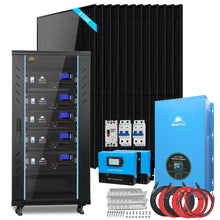 Load image into Gallery viewer, Off-Grid Solar Kits 12kW/15kW/18kW Options 120V/240V with 48v LiFePO4 Lithium Batteries &amp; 415w Solar Panels SGR-18K20E