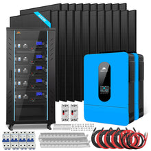 Load image into Gallery viewer, Off Grid Solar Kit 13000W 48VDC 120V/240KWH LiV LifePo4 25.6thium Battery 22 X 450 Watts Solar Panels SGR-13K25E