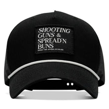 Load image into Gallery viewer, Shooting Guns &amp; Spread'n Buns Patch Rope Snapback Hat