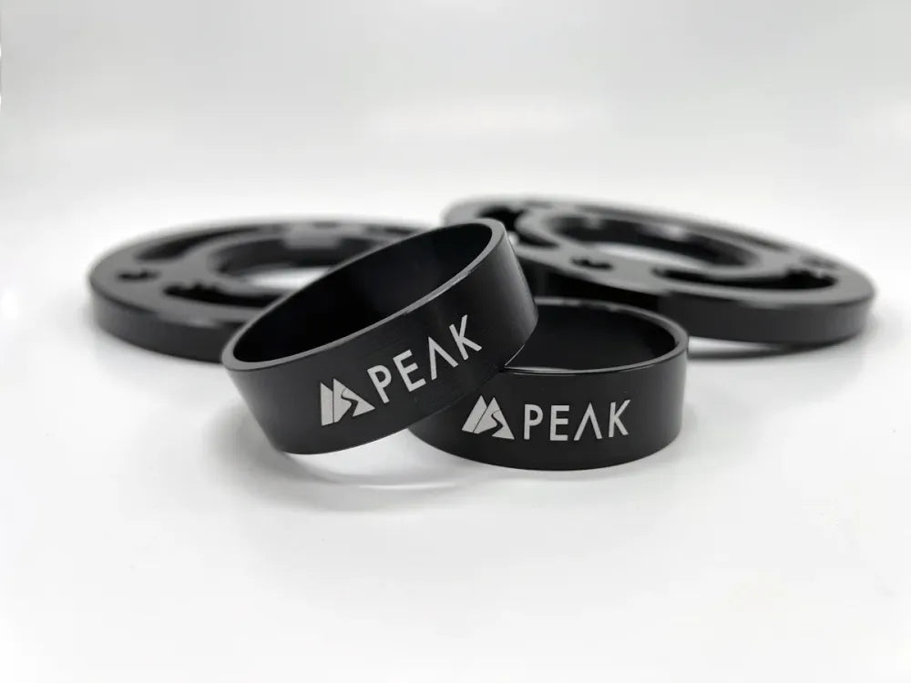 Peak Suspension 2 Piece Collar Lift Kit featuring CNC machined Billet Aluminum spacers designed for Silverado ZR2 and Sierra AT4X, providing a durable and stylish upgrade.
