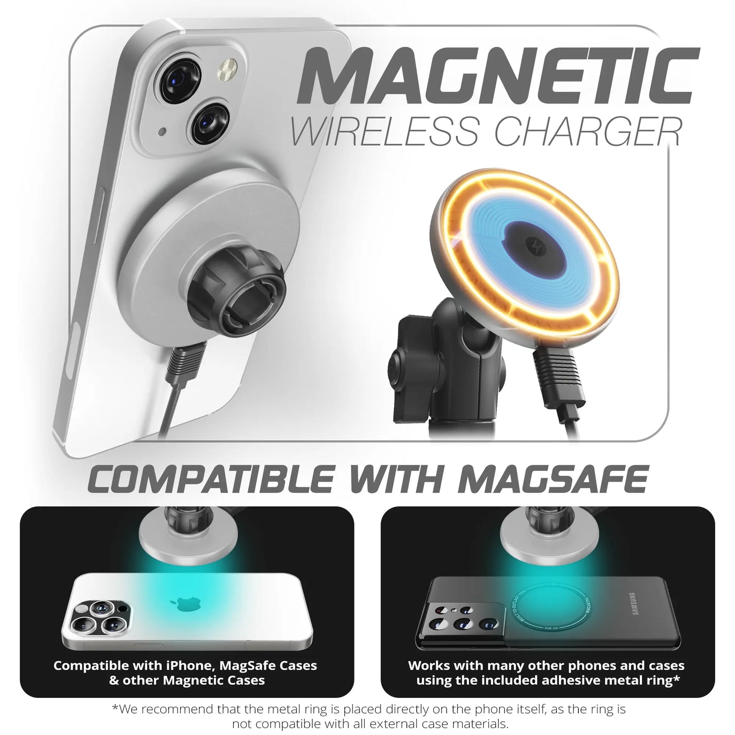 ‘15-‘20 Ford F-150, ‘17-‘22 Super Duty, ‘18-‘21 Expedition LINK™ Vent Mount Bracket With Qi2.2/MagSafe Charging and Cooling Phone Holder | Choose Your Arm Length | (See Compatibility Info For Year/Trim Details)