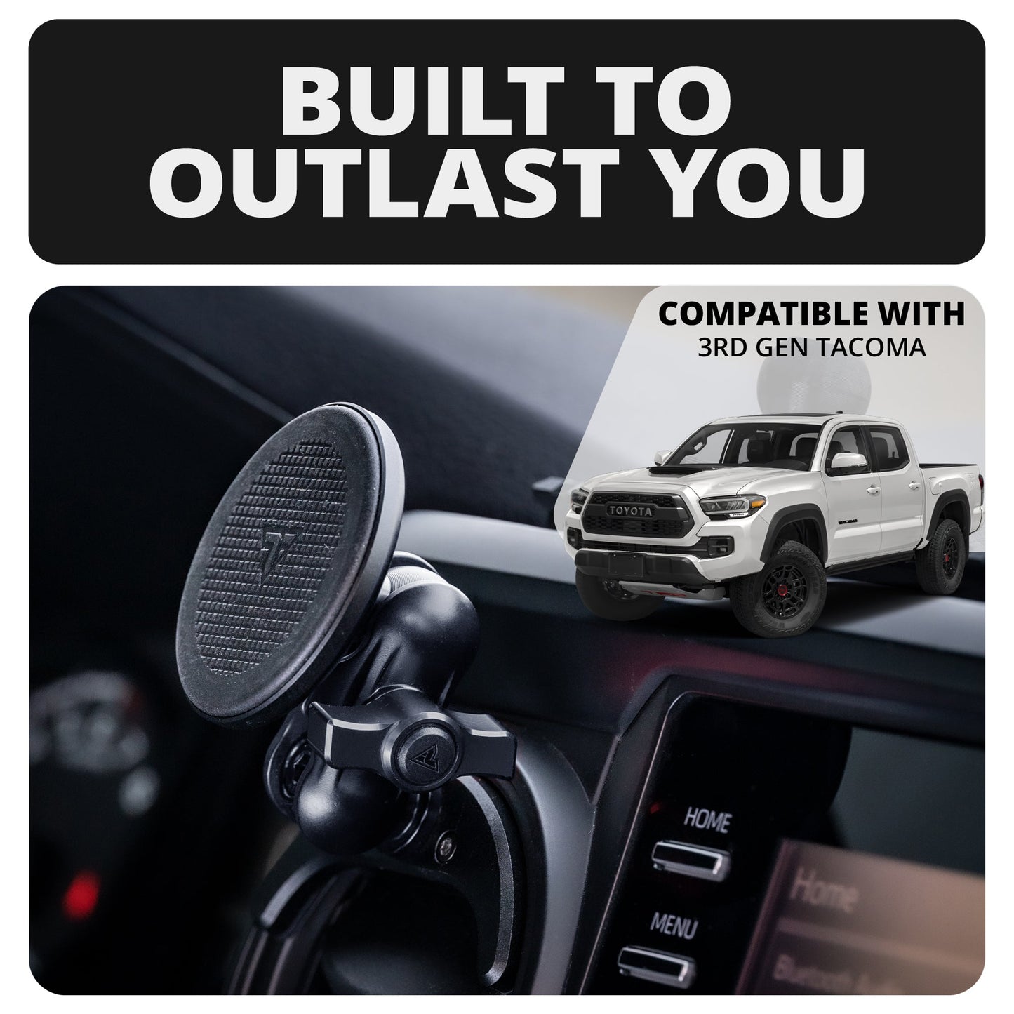 2016-2023 Toyota Tacoma & 2014-2021 Tundra LINK™ Vent Mount Bracket With MagSafe Phone Holder | Choose Your Arm Length