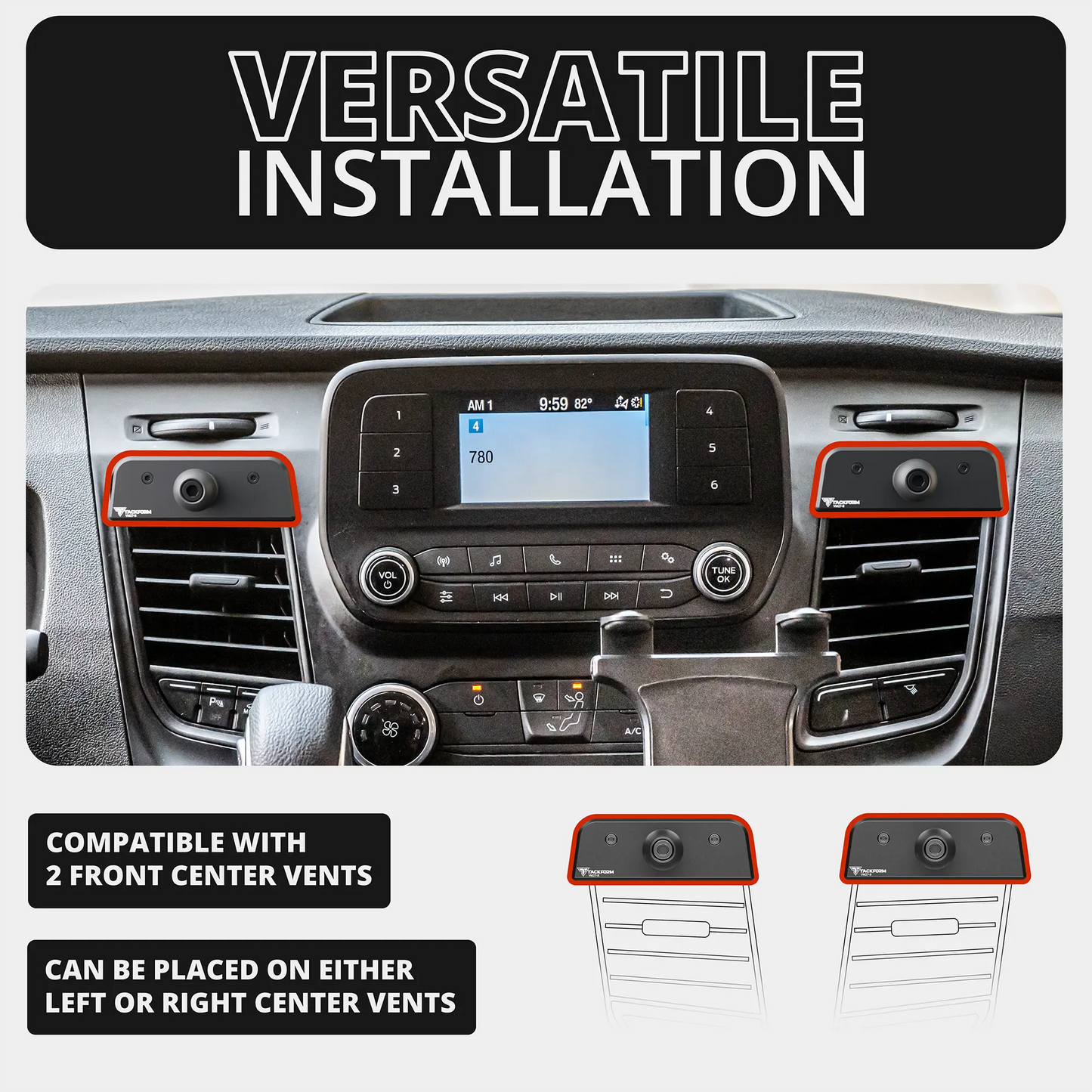 2020+ Ford Transit LINK™ Vent Mount Bracket | Choose Your Ball Size | (Not Compatible With Transit Connect)