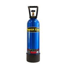 Load image into Gallery viewer, 15 lb CO2 Spare Bottle Powdercoated by Power Tank, featuring a blue finish and a Sherwood nickel plated valve, designed for outdoor and adventure enthusiasts.